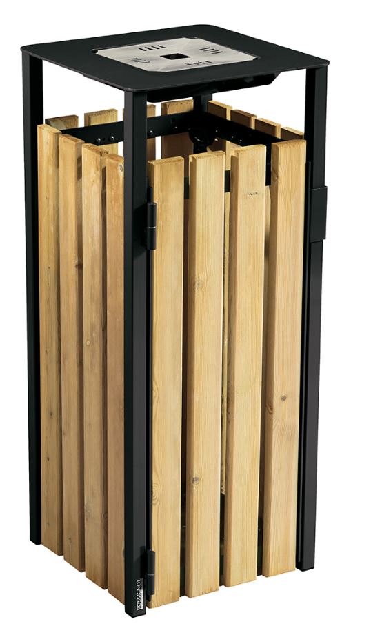 POUBELLE CENDRIER EDEN 110L GRIS / BOIS