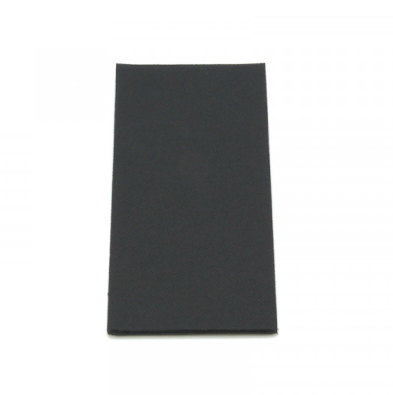 SDT AIRLAID 40X40 NOIRE PLIAGE 1/8 x600